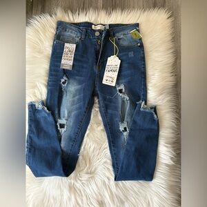 Celebrity Distressed Blue Jeans
